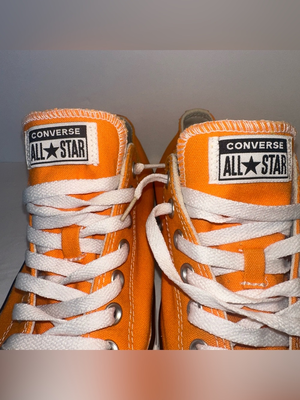 Converse Chuck Taylor All Star Orange Canvas Sneakers Men 9 Women 11 - Picture 9 of 15